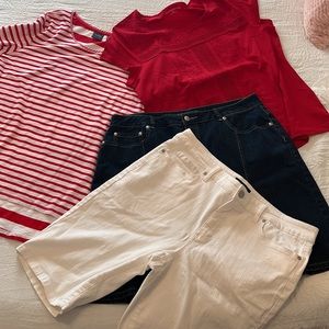 All included Skirt, shorts and Tops 4 pieces. Size 14 and XL